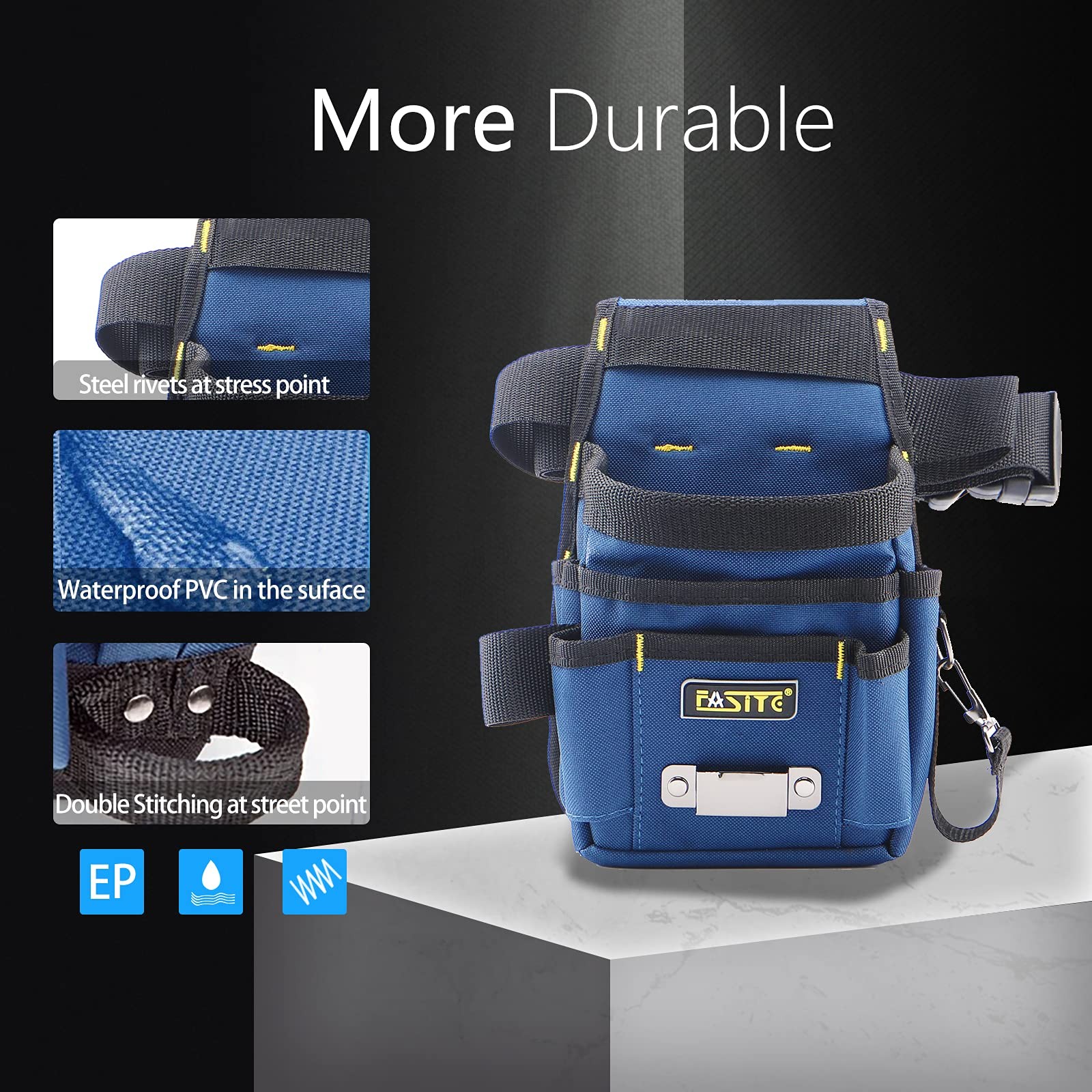 FASITE Tool Pouch Belt, 8-Pocket Professional Small One Size, Ptn013-3