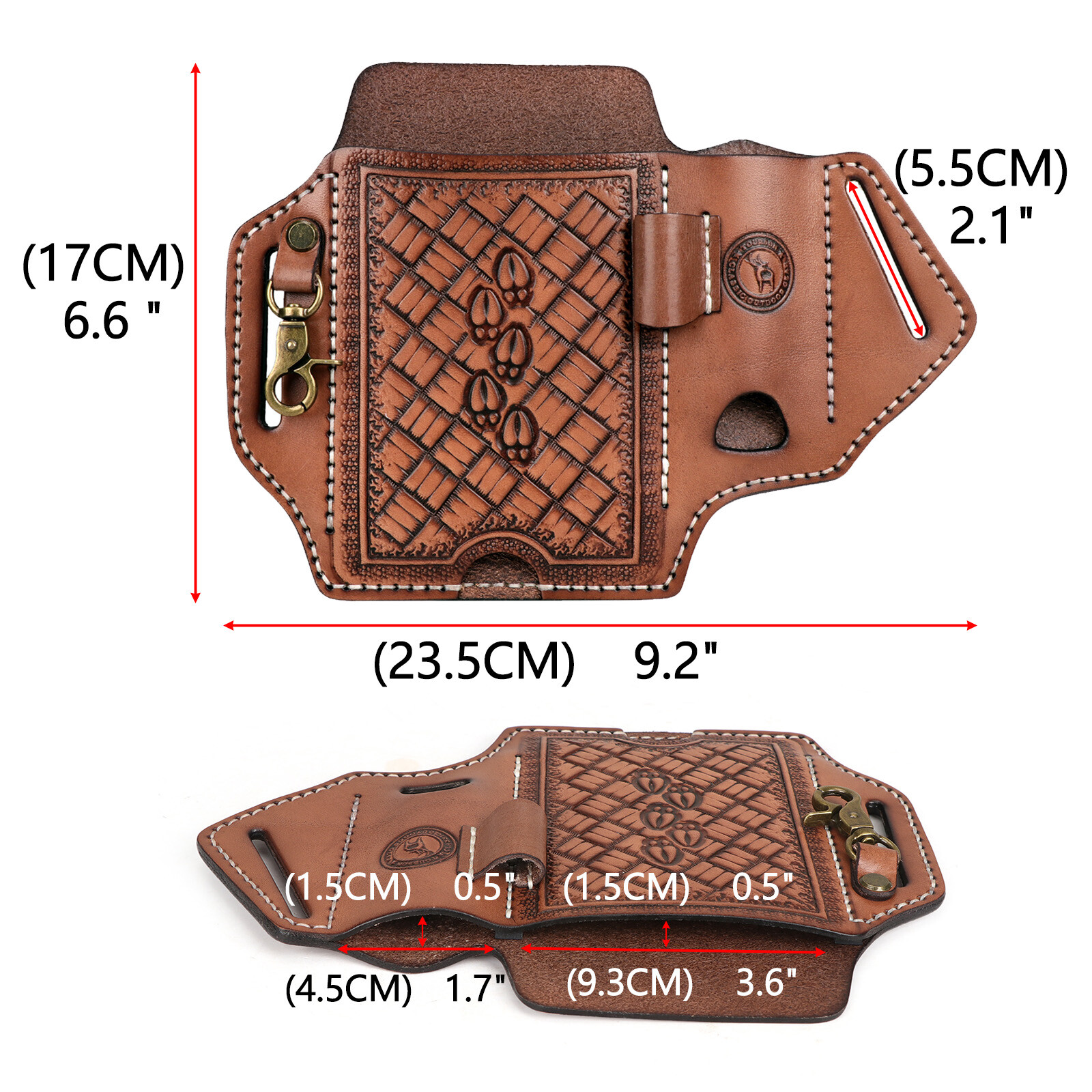 Leather Cell Phone Case Pouch Carry Holster Belt Knife Sheath Pen Holder