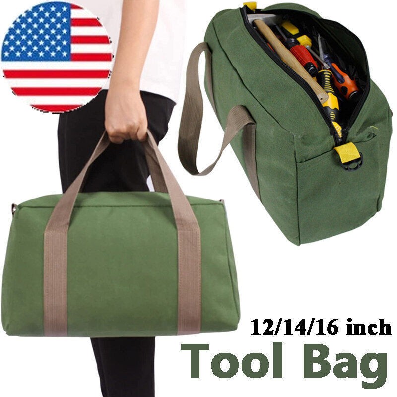 Canvas Tool Bag Heavy Duty Carry Tote Storage Work Utility Mechanics Waterproof