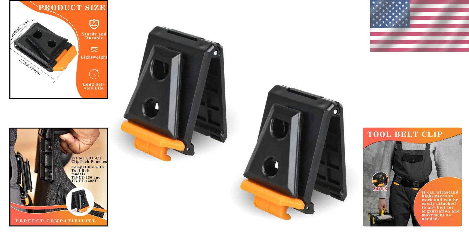 Durable 2-Pack Tool Belt Clips for TOU-CT-150 & TB-CT-150SP – Easy Install