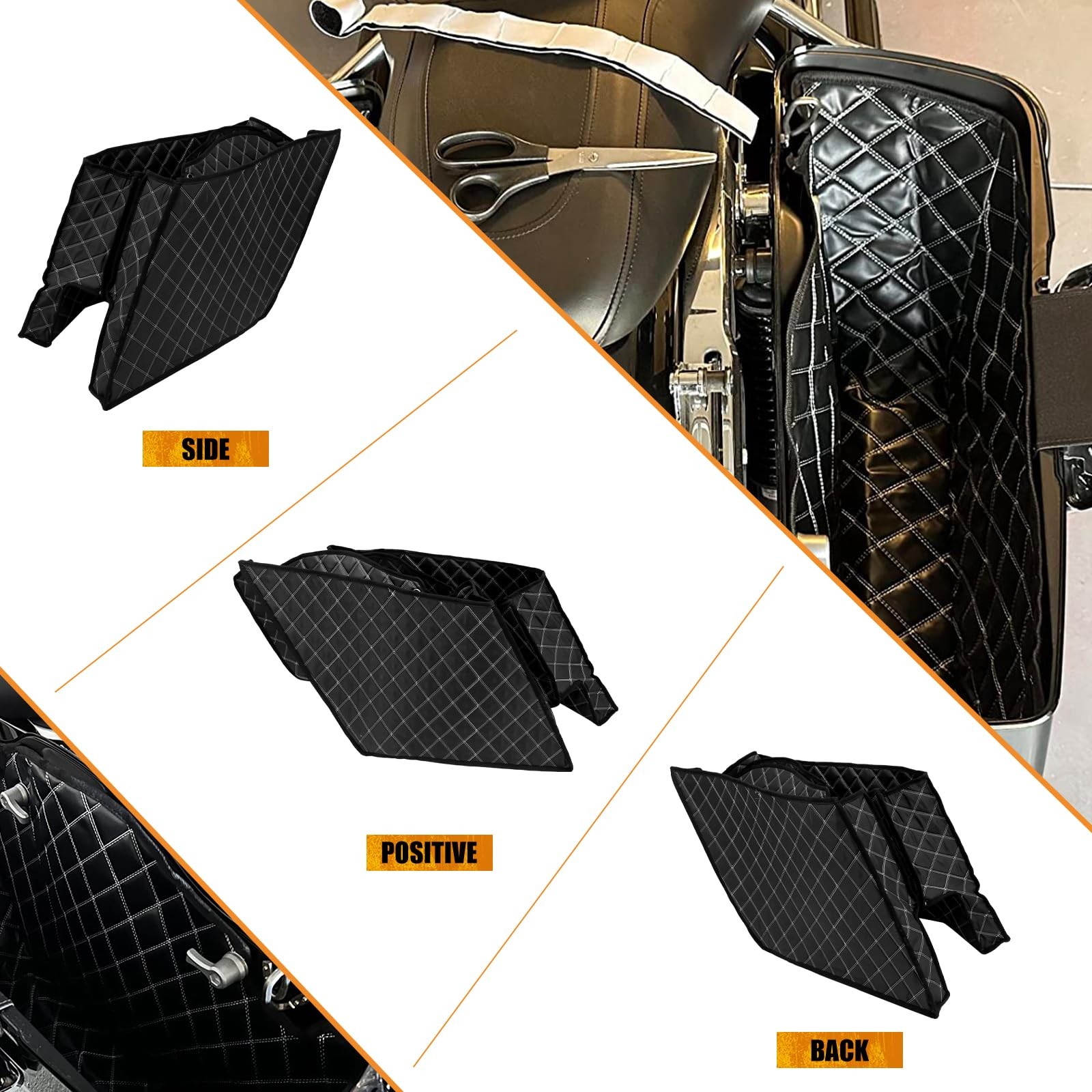 Motorcycle Saddlebag Liners 5 inch Stretched Bag Inserts Fits for Harley Touring