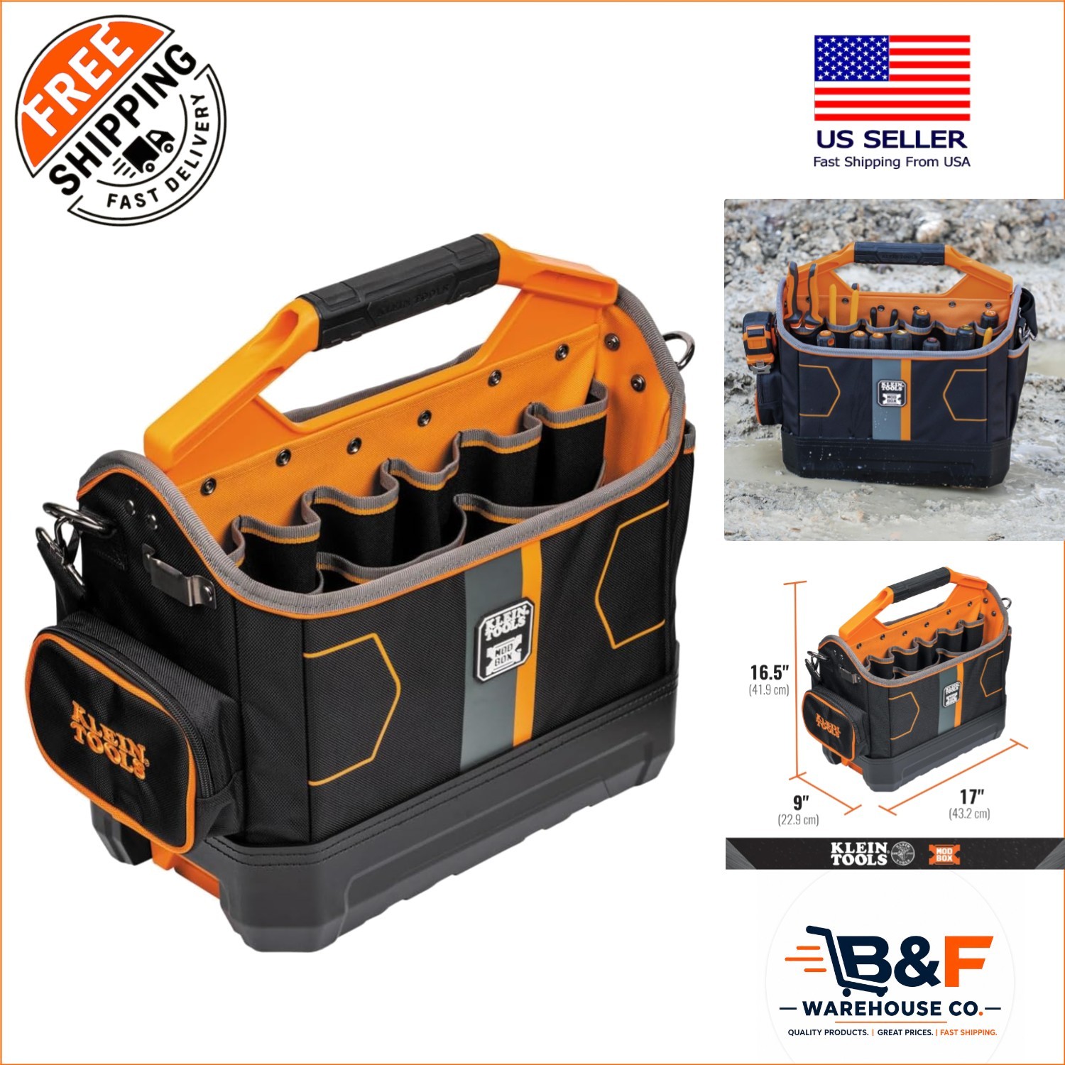 Durable Klein Tool Tote – 33 Compartment MODbox Connectable Carrying Solution