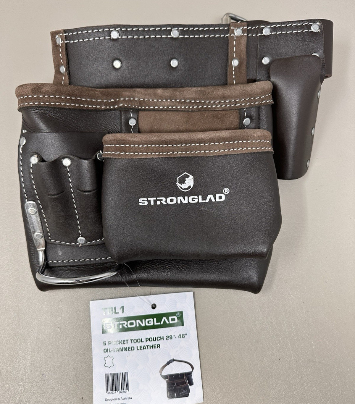 Stronglad TBL1 5-Pocket Tool Pouch Belt Carpenter Electrician Oil-Tanned Leather