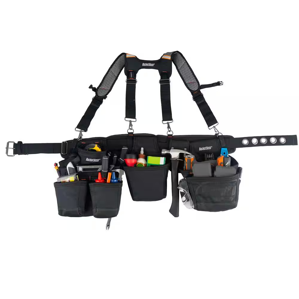 3-Bag 17-Pocket Professional High Visibility Framers Work Tool Belt Tool Storage