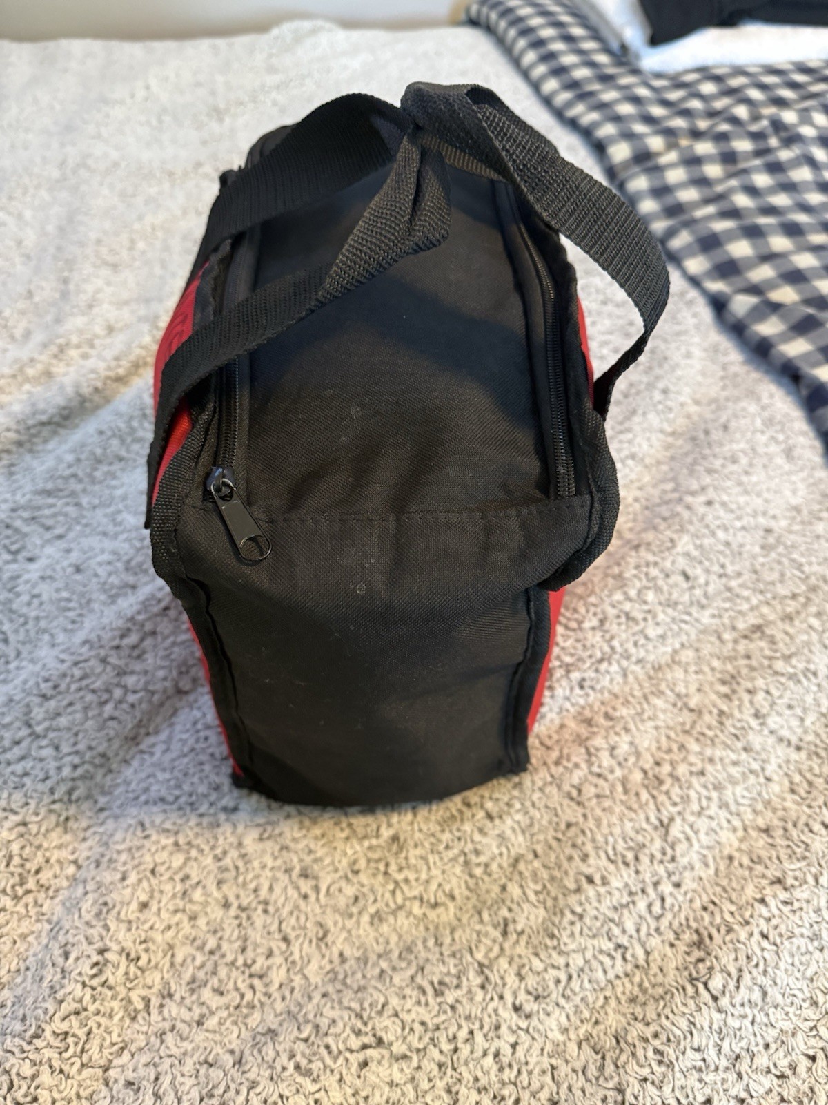 Bauer Tool Bag Zipper top w/ 2 Handles. Black and Red