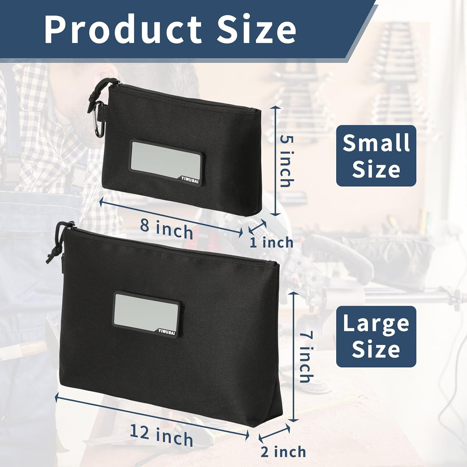 4-Pack Tool Pouch Zipper Bag,Multipurpose Storage pouch,Small Tool Bag,Tactical
