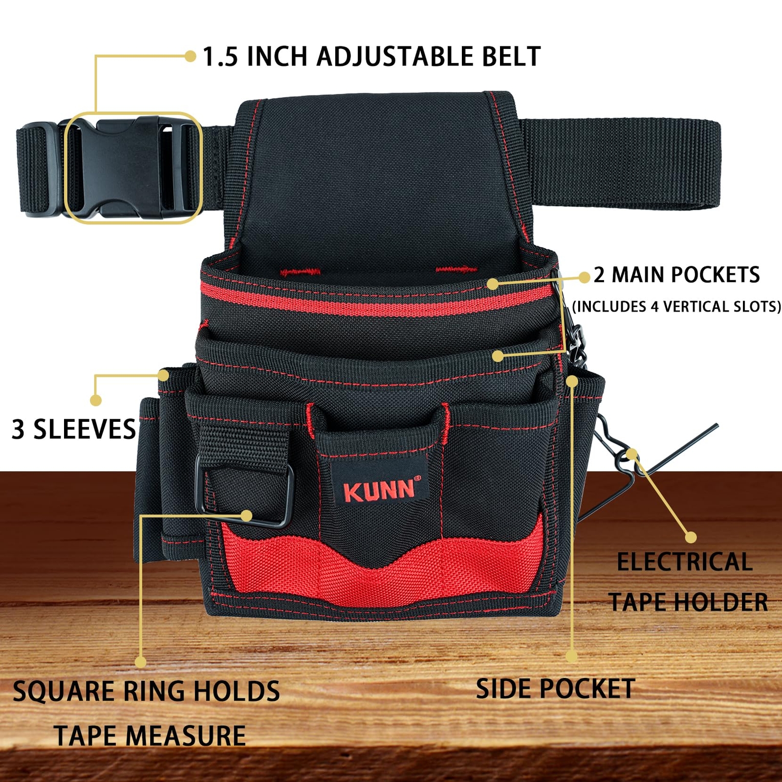 Electrician Tool Pouch – Durable Small Basic Maintenance Tool Pouch Belt with…