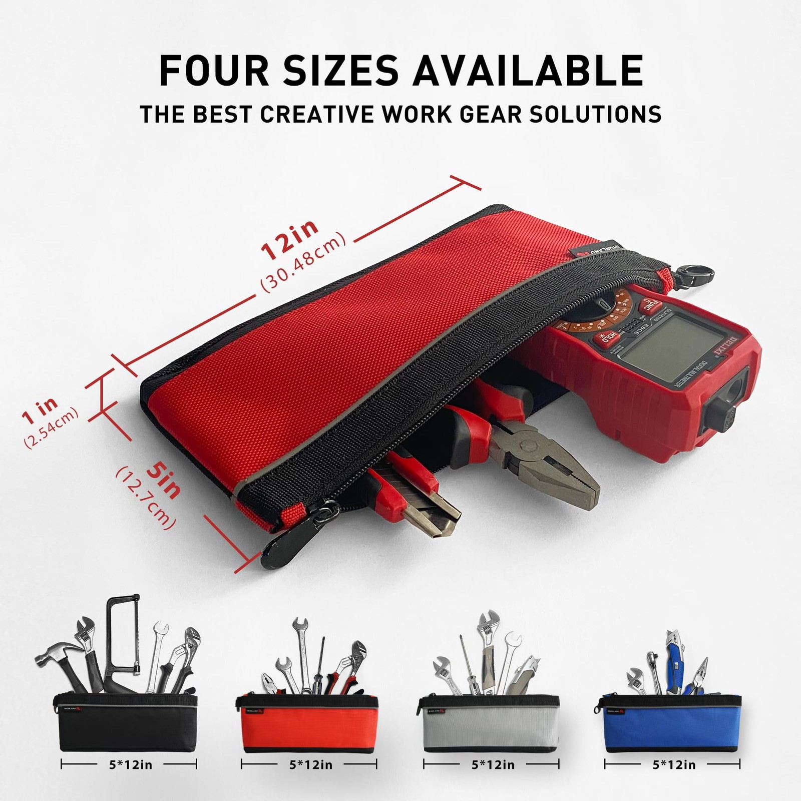 12.5″ Small Zipper Tool Pouch Waterproof 1680D Multipurpose Organizer 4 PCS