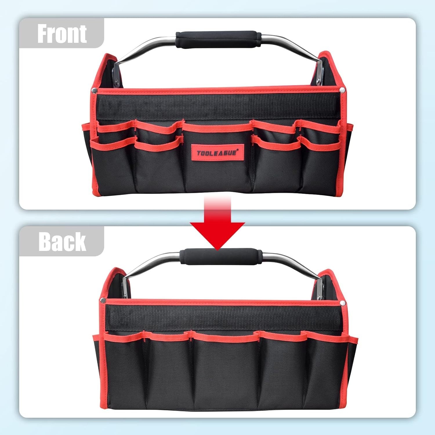 Tool Carrier with Adjustable Shoulder Strap Open Top Veto Tool Bag
