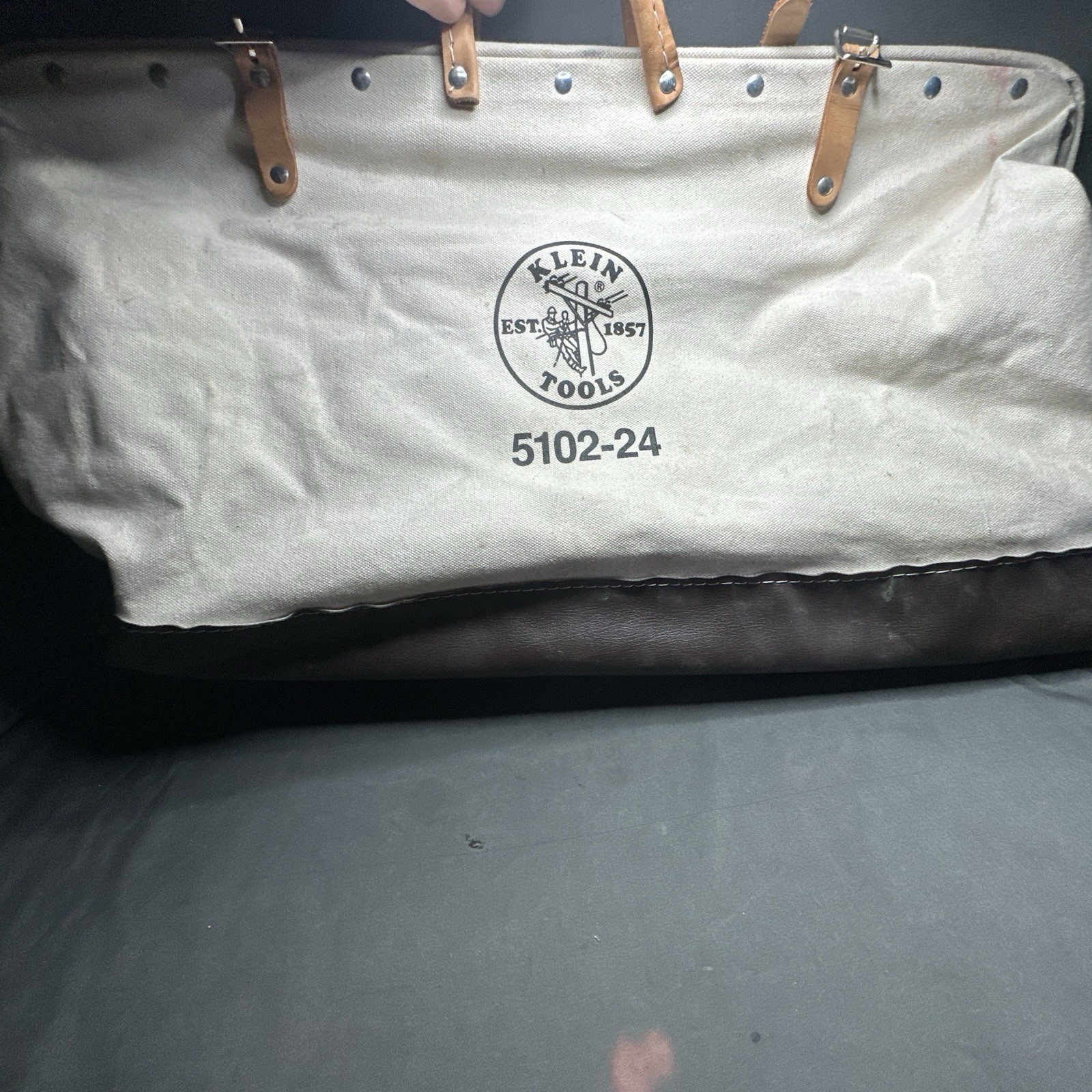 Klein Tools Bag 5102-24 Heavy Canvas 24″ Lineman Storage Tote Vintage