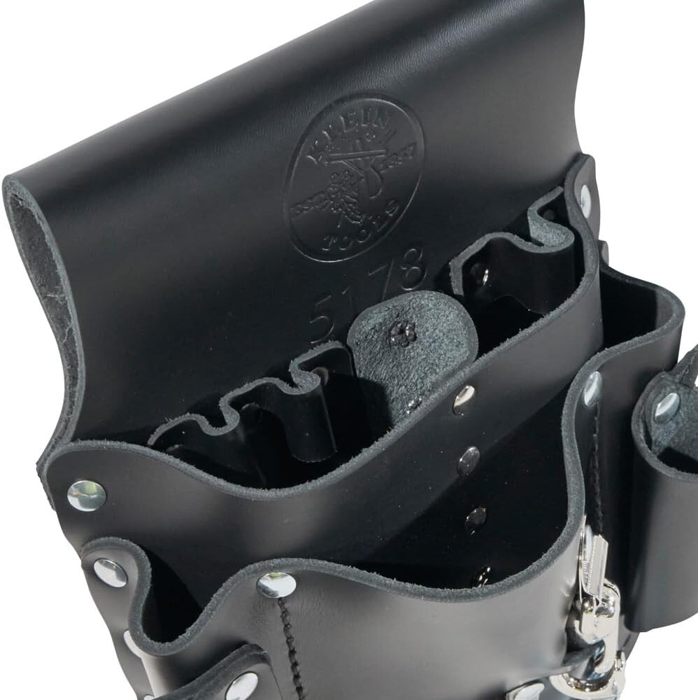 Pocket Tool Pouch, Leather, Tunnel Loop Belt Connection, Black