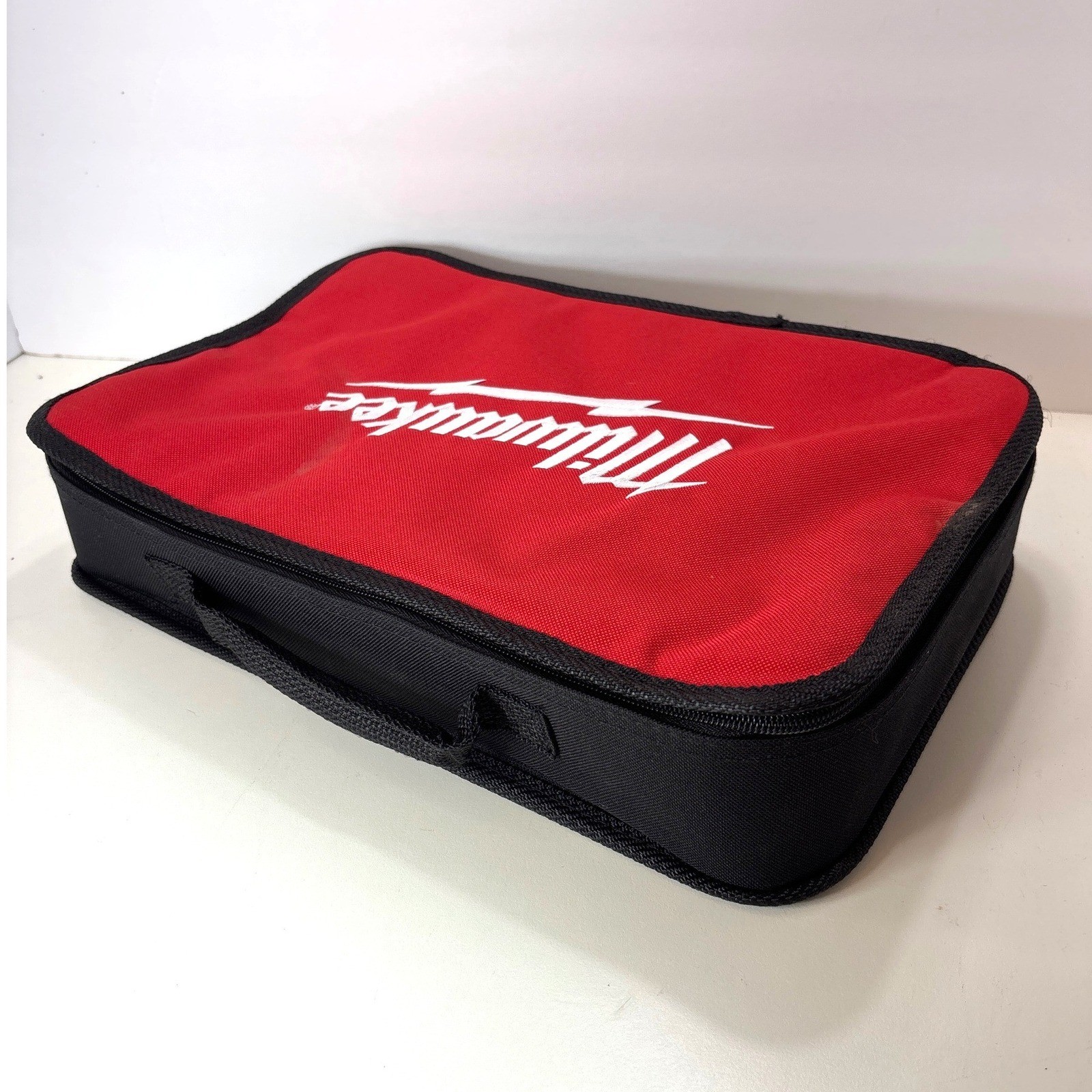 Milwaukee Tool Bag Red Black Canvas Soft Case Zip Organizer Carrying Bag 15×10