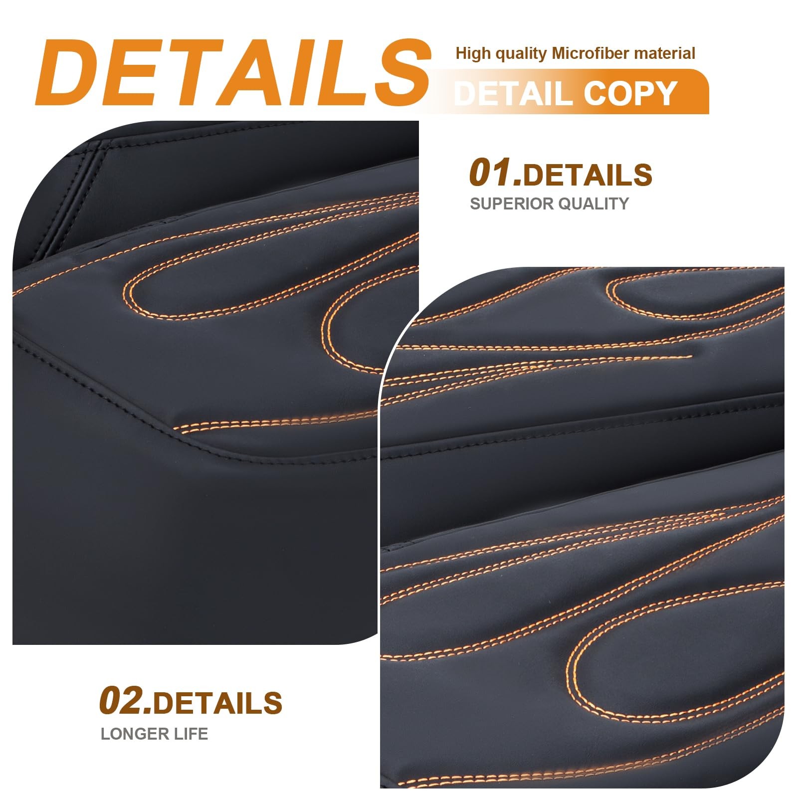 Saddlebag Lid Covers for Harley Touring Models 20142023 Black & Orange