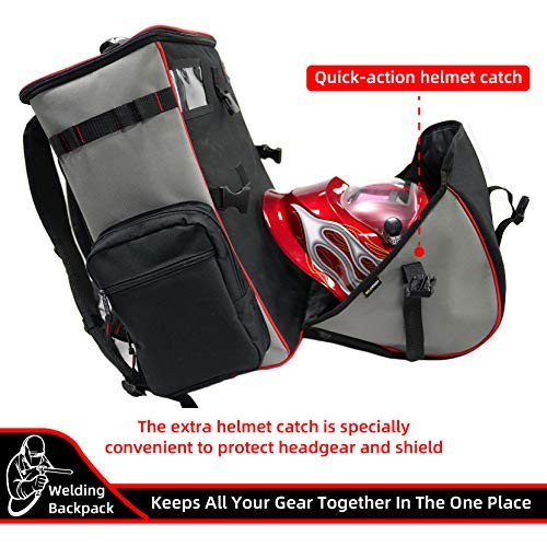 Tool Backpack Welder Backpack with helmet catch , big storage room for