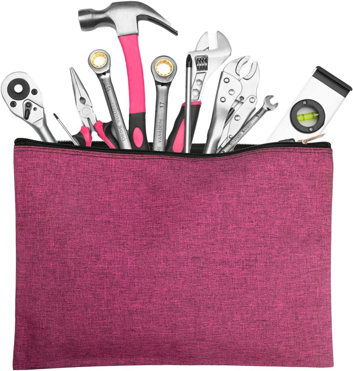 5 Pack Canvas Zipper Tool Bag Set, 13.3 x 9.4 14.4oz Heavy Duty Waterproof Multi