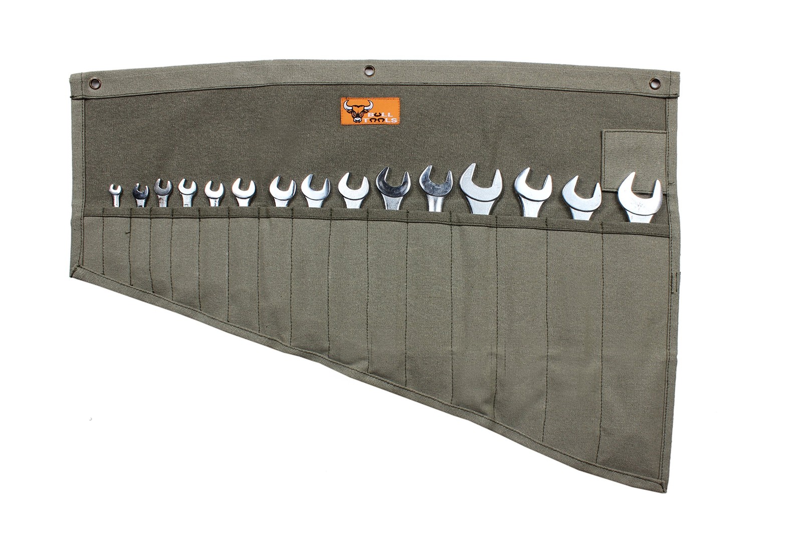 Wrench Roll, 16 Pocket Tool Pouch, Tool Bag Wrench Organizer Metric & SAE Com…