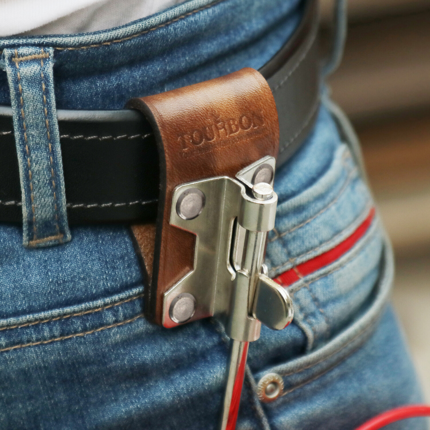 Leather Steel Float Tool Hook Belt Holster Trowel Hanger Power Carry USA