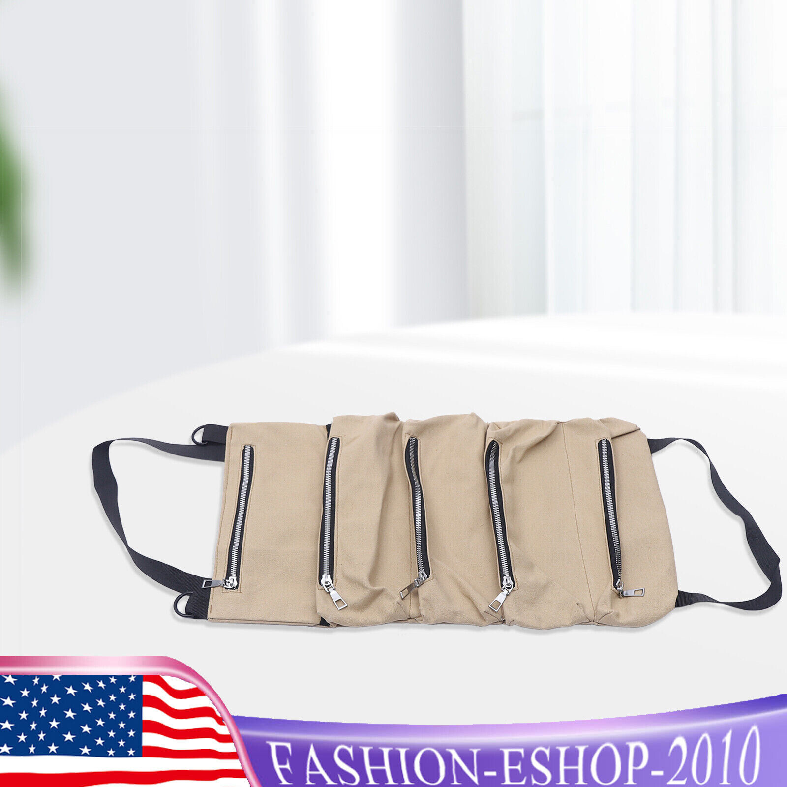 Multi-Purpose Roll Up Tool Bag Wrench Pouch Hanging Organizer Storage 5-Pockets