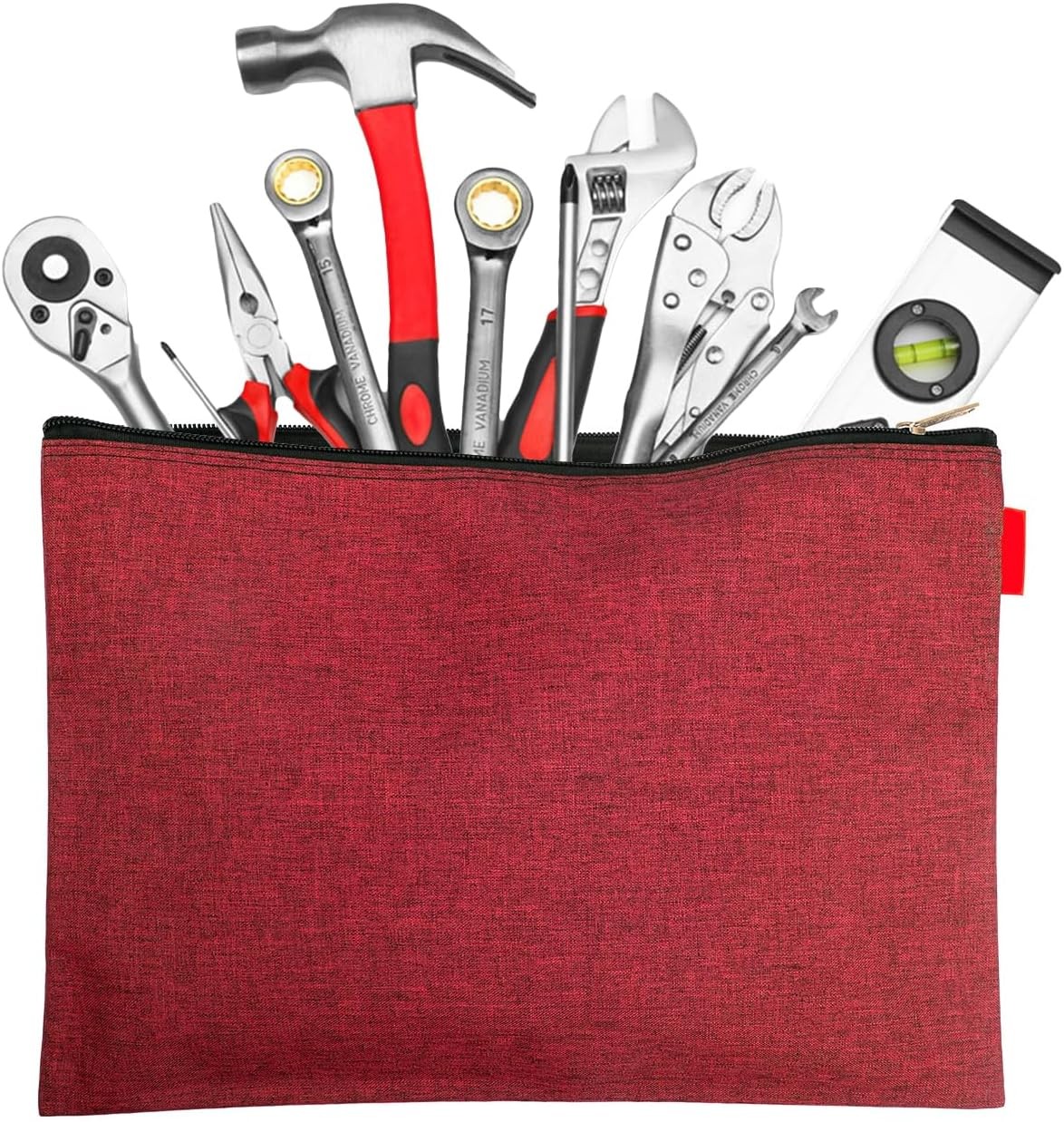 5 Pack Canvas Zipper Tool Bag Set 13.3″ X 9.4″ 14oz Heavy Duty Waterproof Multip