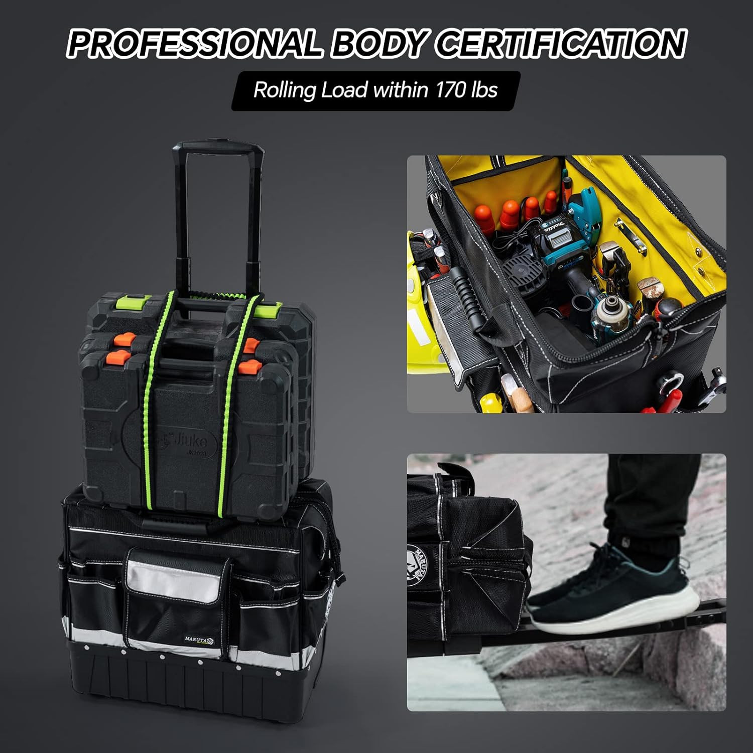 Waterproof 18” Rolling Tool Bag with Wheels – Portable Storage Organizer