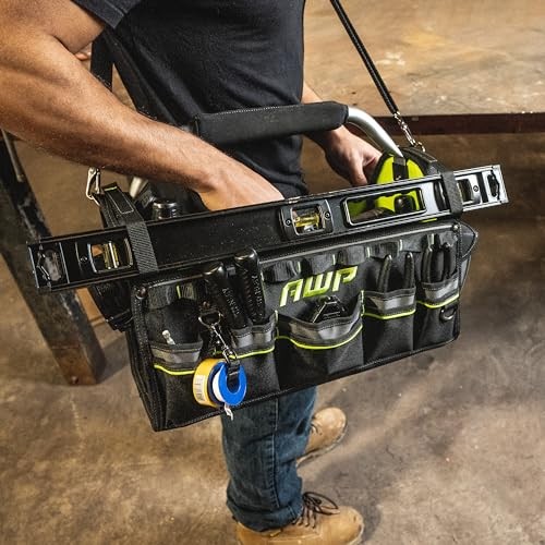 Tool Bags Premium Tool Tote Water Resistant Multi Pocket Storage Heavy DutyBlack