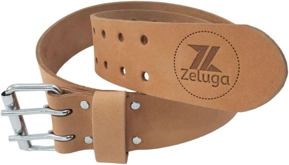 20208 2 Inch Heavy Duty Top Grain Leather Work Tool Belt Natural 1 PCS