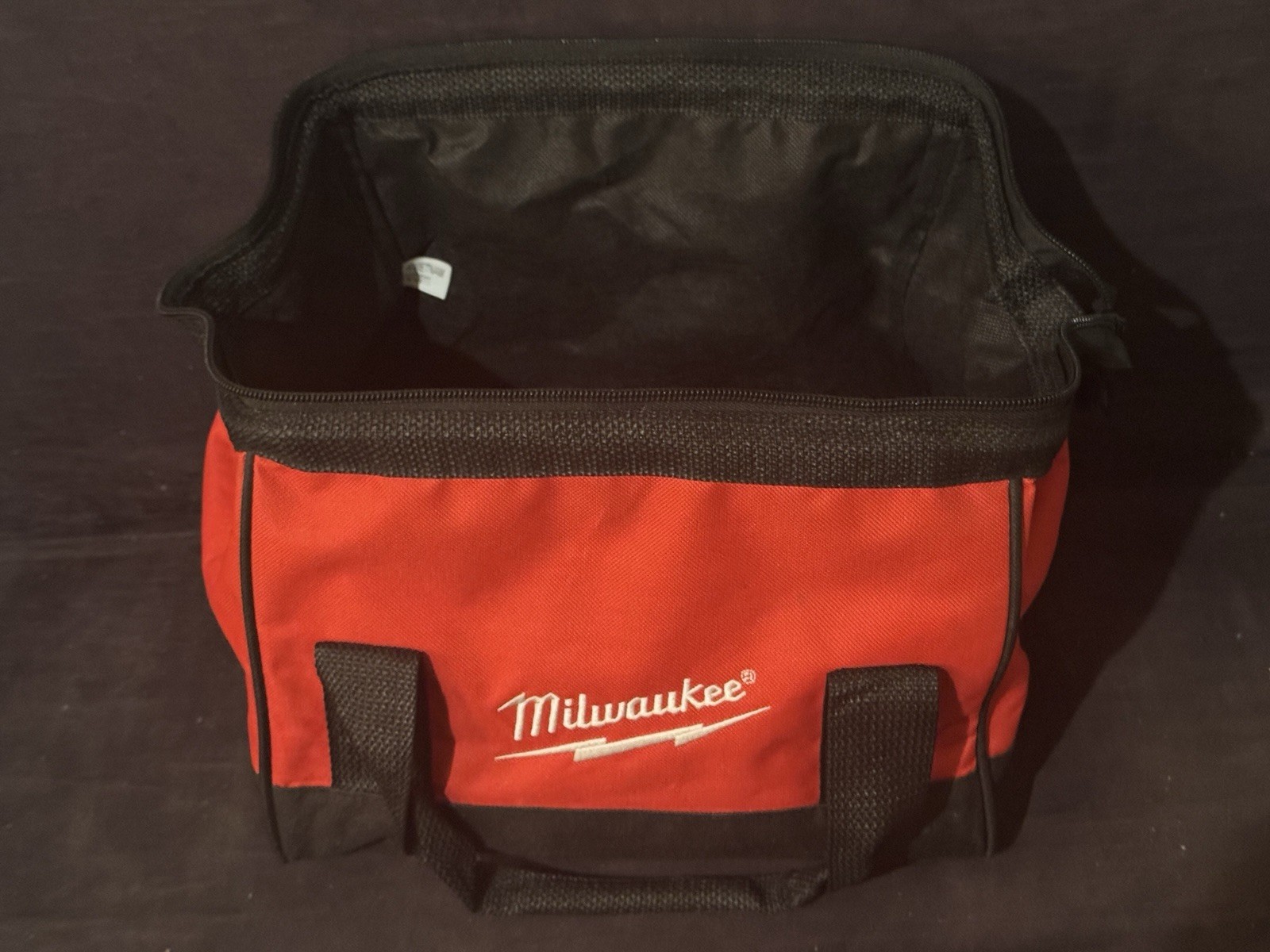 Milwaukee Canvas Soft Tool Bag 9″ Tall x 10.5″ Wide x 10″ Deep Red w/Black Trim