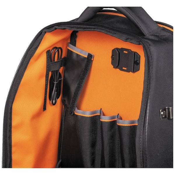 Klein Tools 62805Bptech Tool Backpack, Black/Orange, 1680D Ballistic Weave