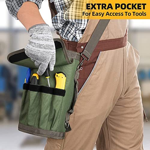 Tool Bag Roll Up, UUP Heavy Duty Tool Organizer for Men Women, Portable Green