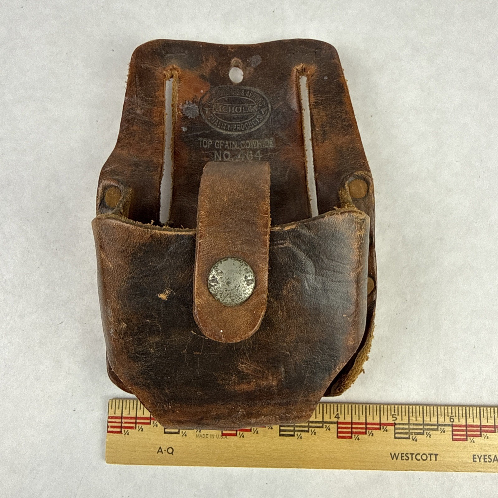 Nicholas Leather Cowhide 464 Large Tape Measure Pouch Holder Tool Belt Accessory