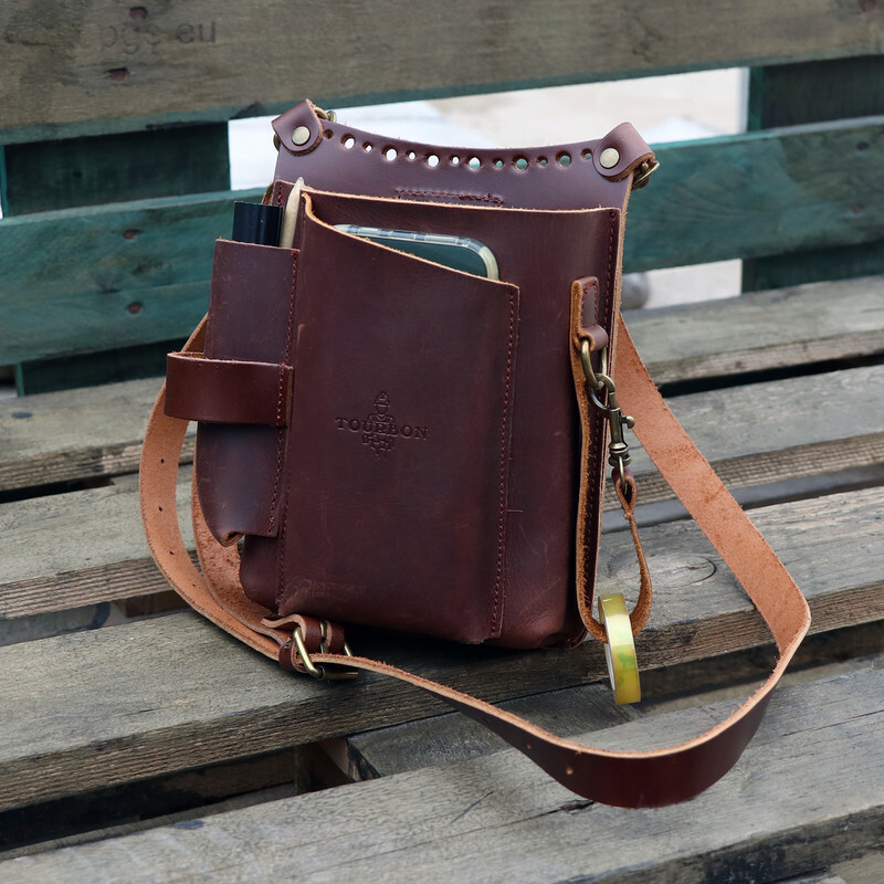 Tourbon Leather EDC Garden Multitool Carrying Pouch Belt Shoulder Bag Phone Case