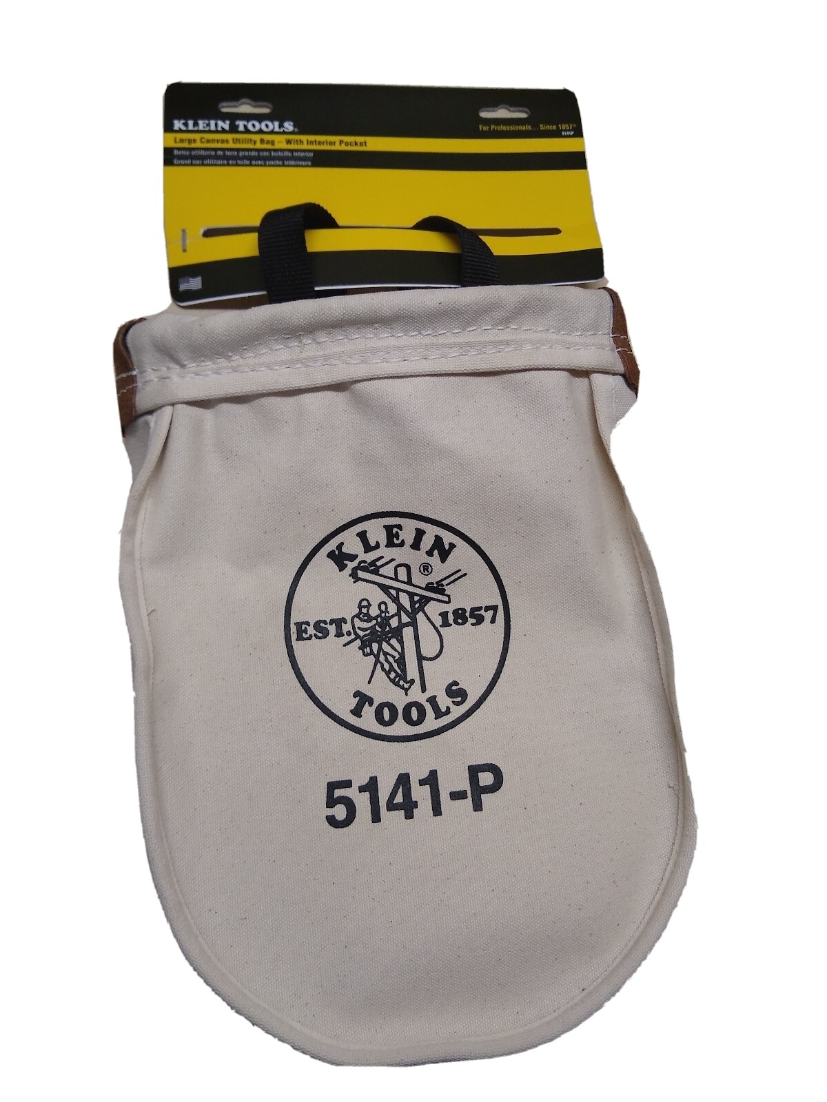 KLEIN TOOLS 5141P Tool Bag, Heavy #8 Natural Canvas, 1 Pockets, Tan, 12″ Height