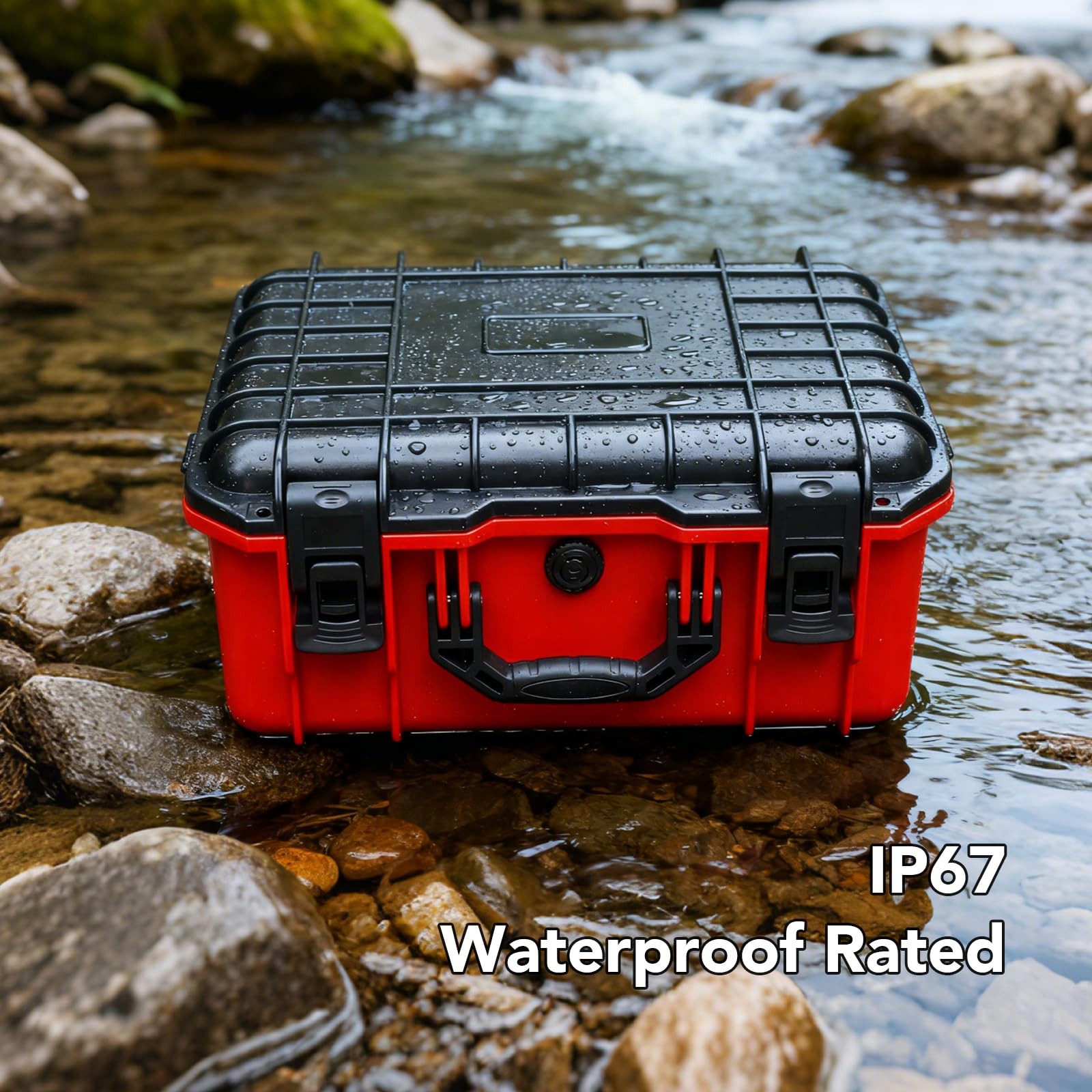 Air Compressor Case for Milwaukee Inflator,Waterproof 11 x 5 x 13 inches, RED