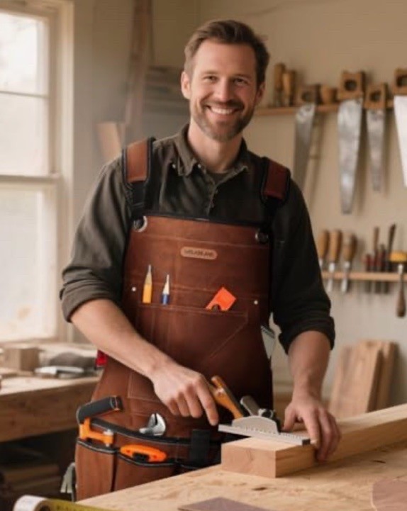 Welkinland Carpenter’s Adjustable Waxed Canvas Tool Workshop Apron NEW