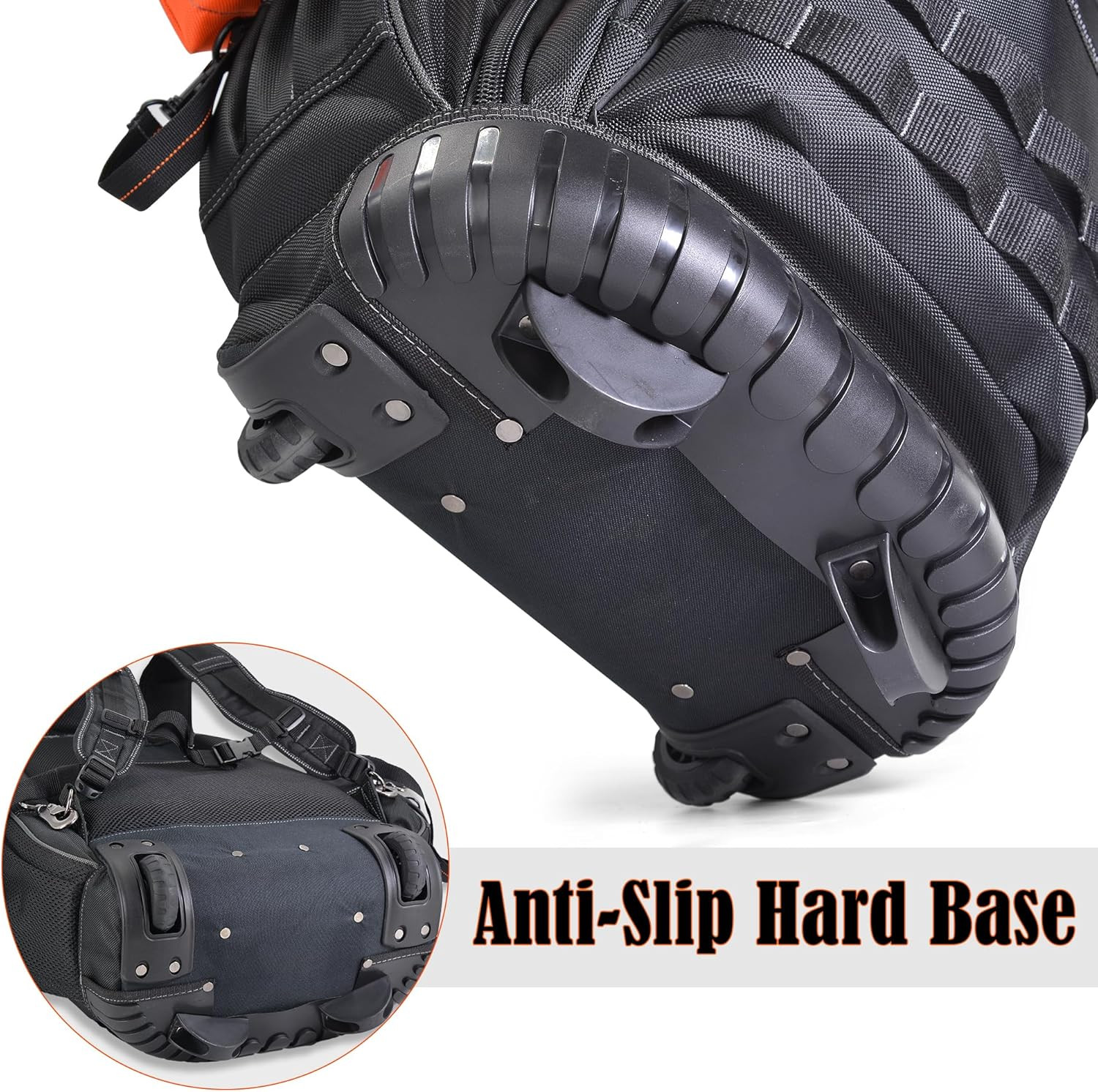 Rolling Tool Backpack with 4 Clear Pouches – Convenient & Spacious!