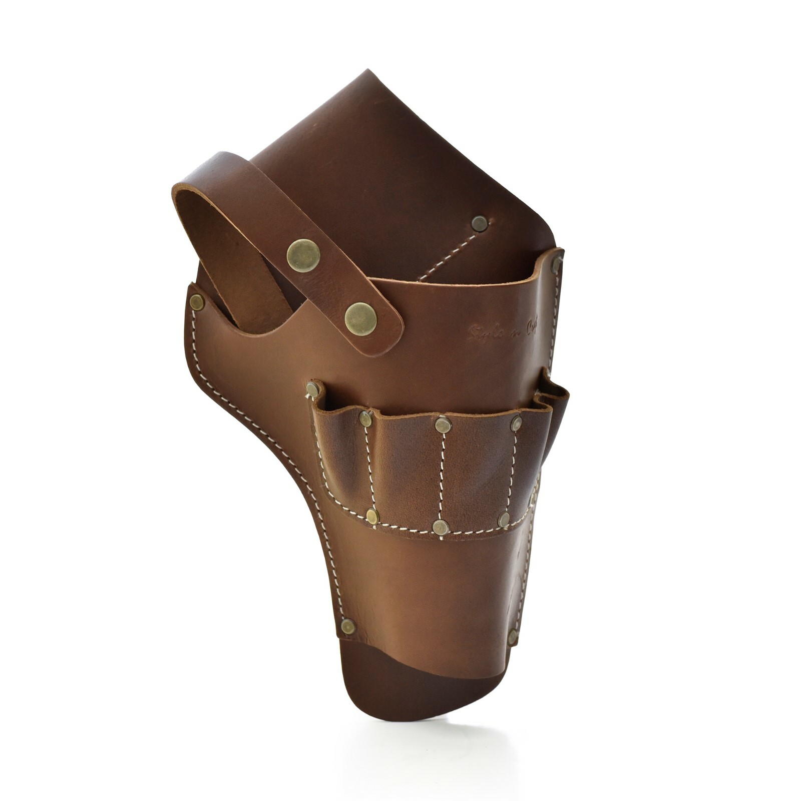 Style n Craft 98000 – Cordless Drill Holster in Dark Tan Heavy Top Grain Leather