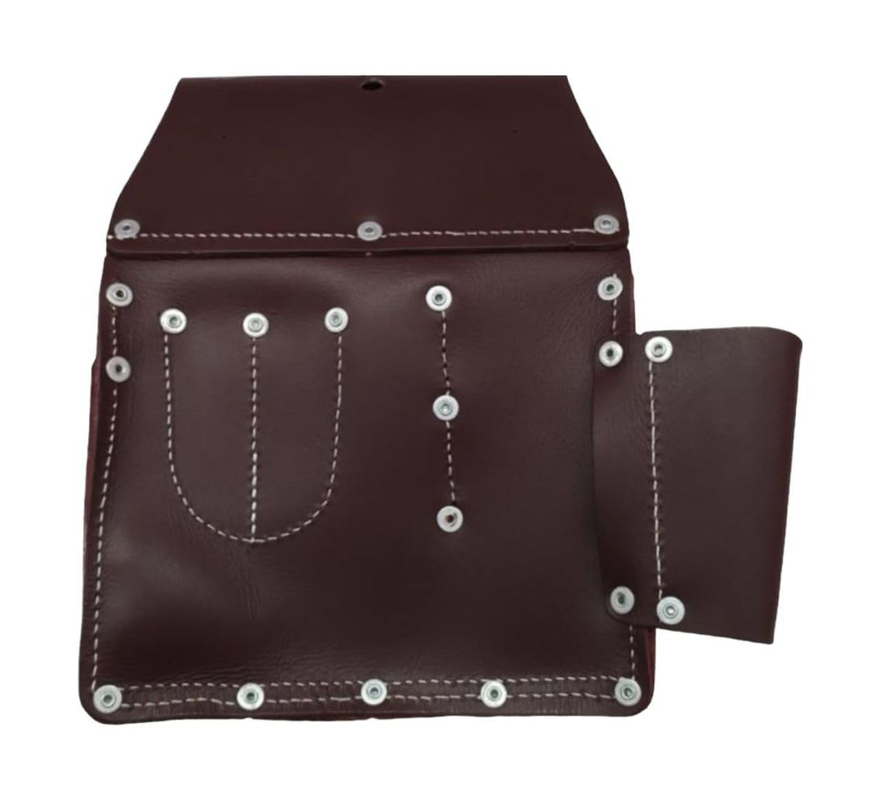 11 Pocket Pro Leather Drywall Pouch Professional Grade Tool Bag Cherry Finish