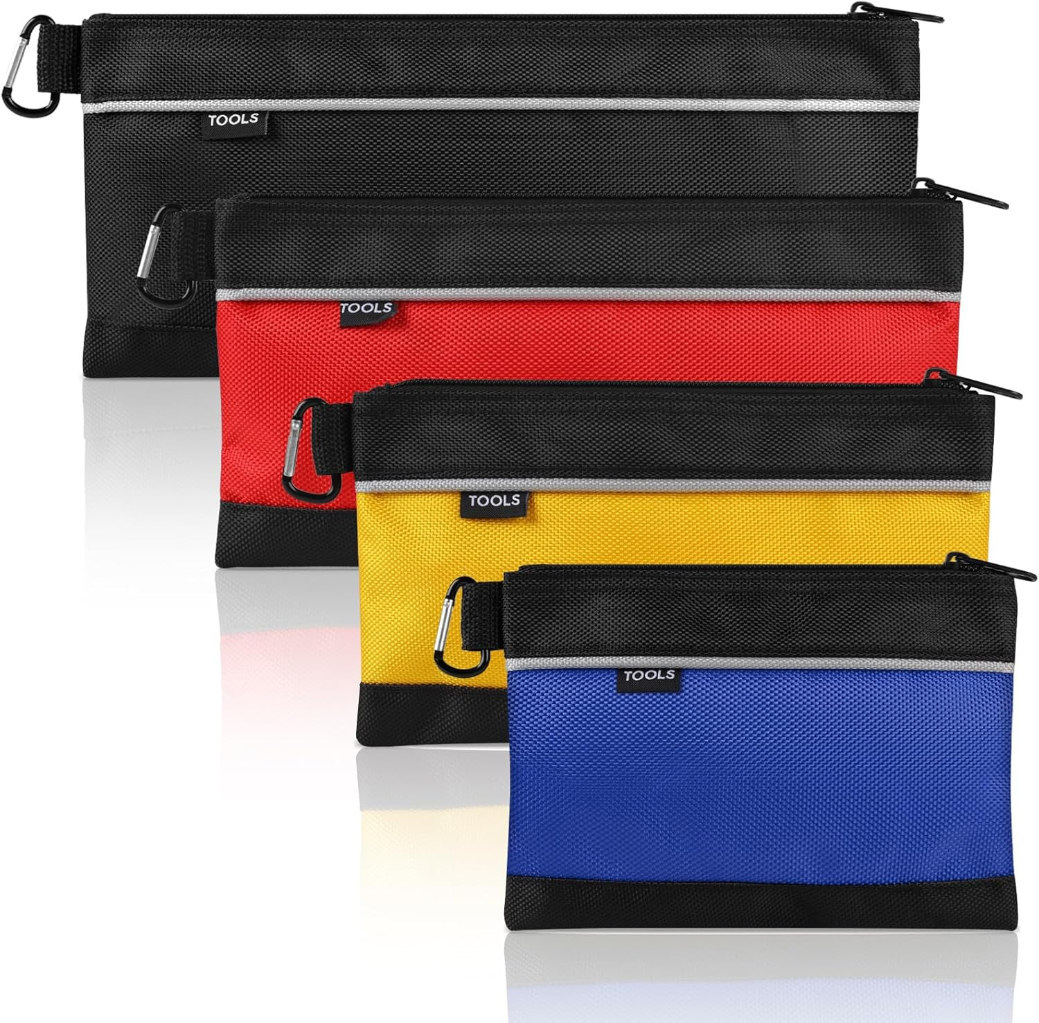 4 Pack Tool Pouch Small Zipper Tool Bag Waterproof Oxford Multipurpose Organizer