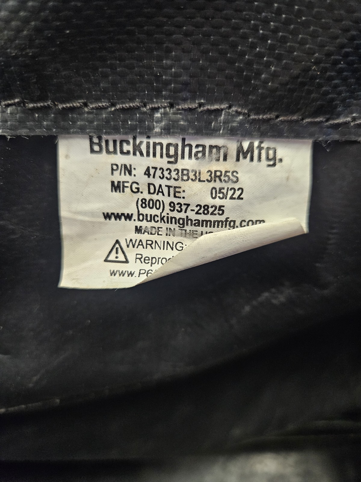 Buckingham Buck Tool Bag Black Green Fabric Shoulder Strap P/N 47333B3L3R5S