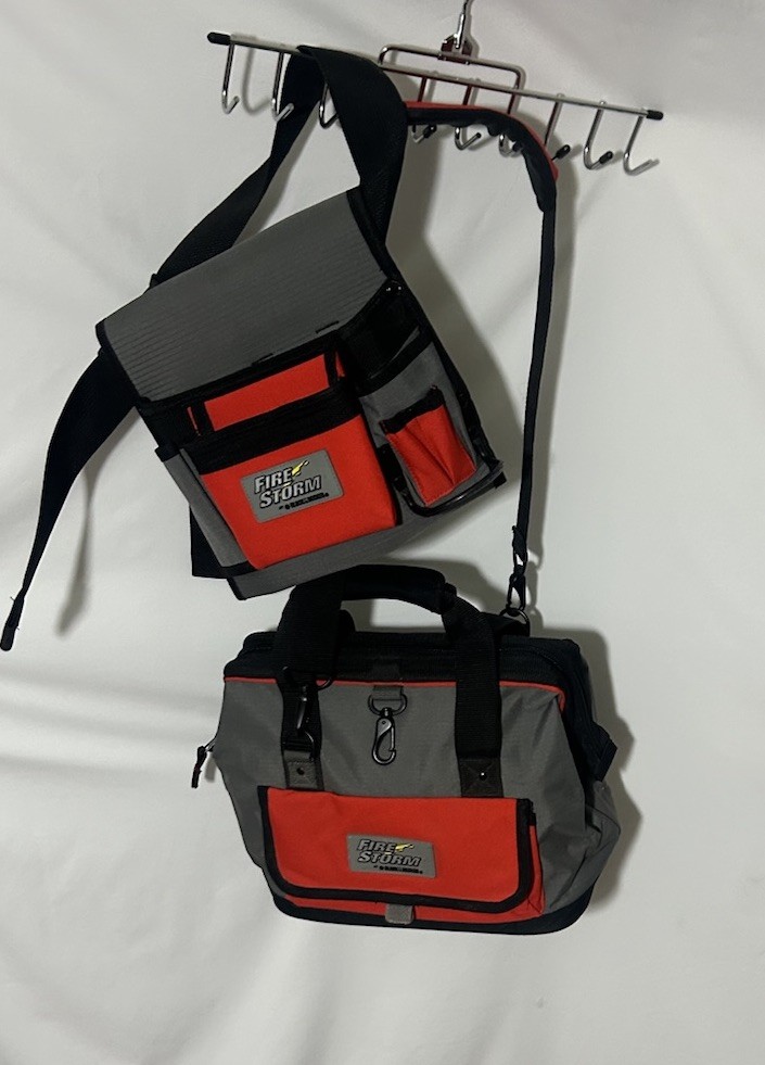 Black & Decker Firestorm Large Tool Bag & Tool belt pockets Adjustable Lot Of 2