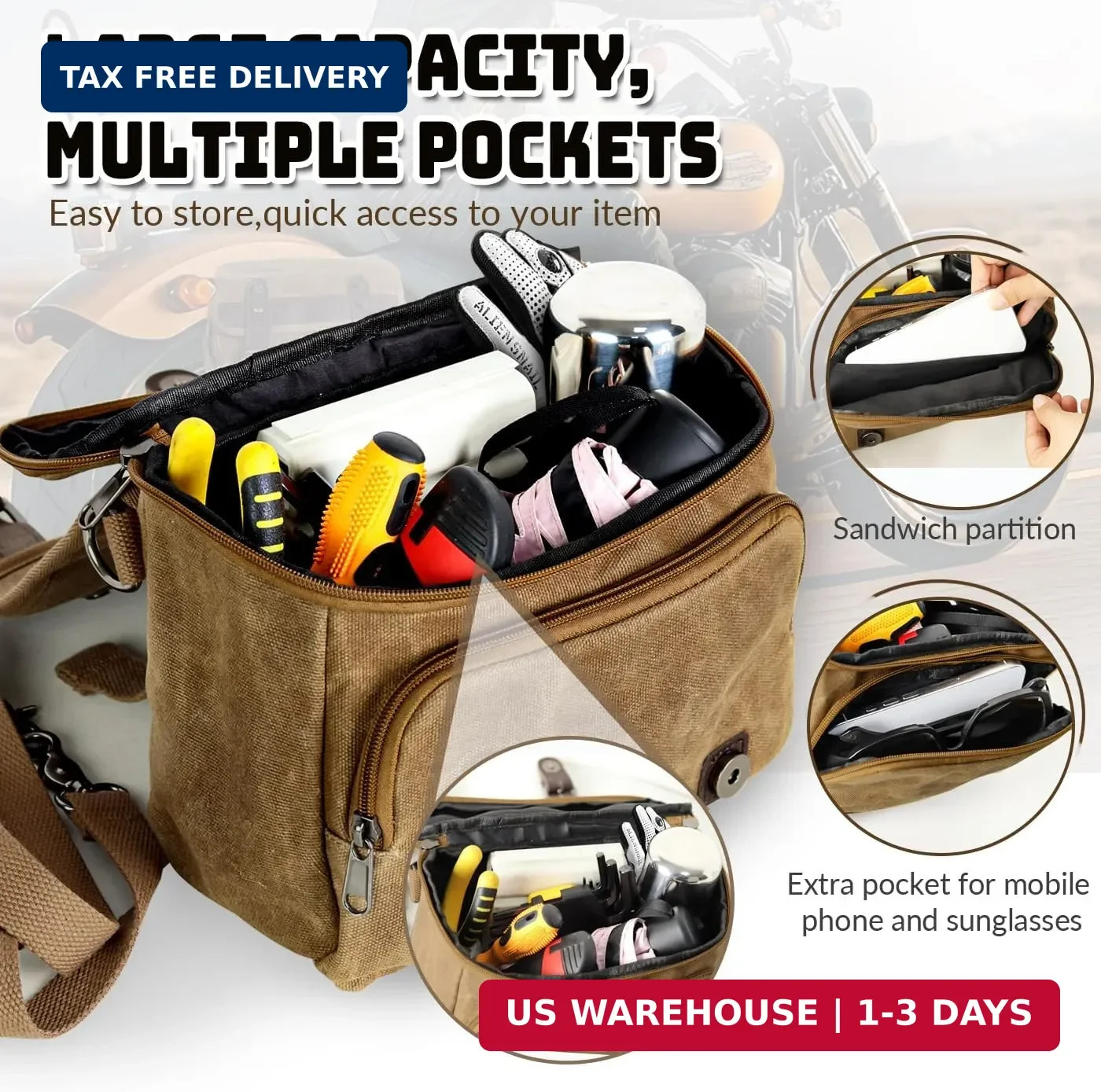 Motorcycle Bags Vintage Motorcycle Tool Bag Waterproof Messenger Bag Bike Tank B