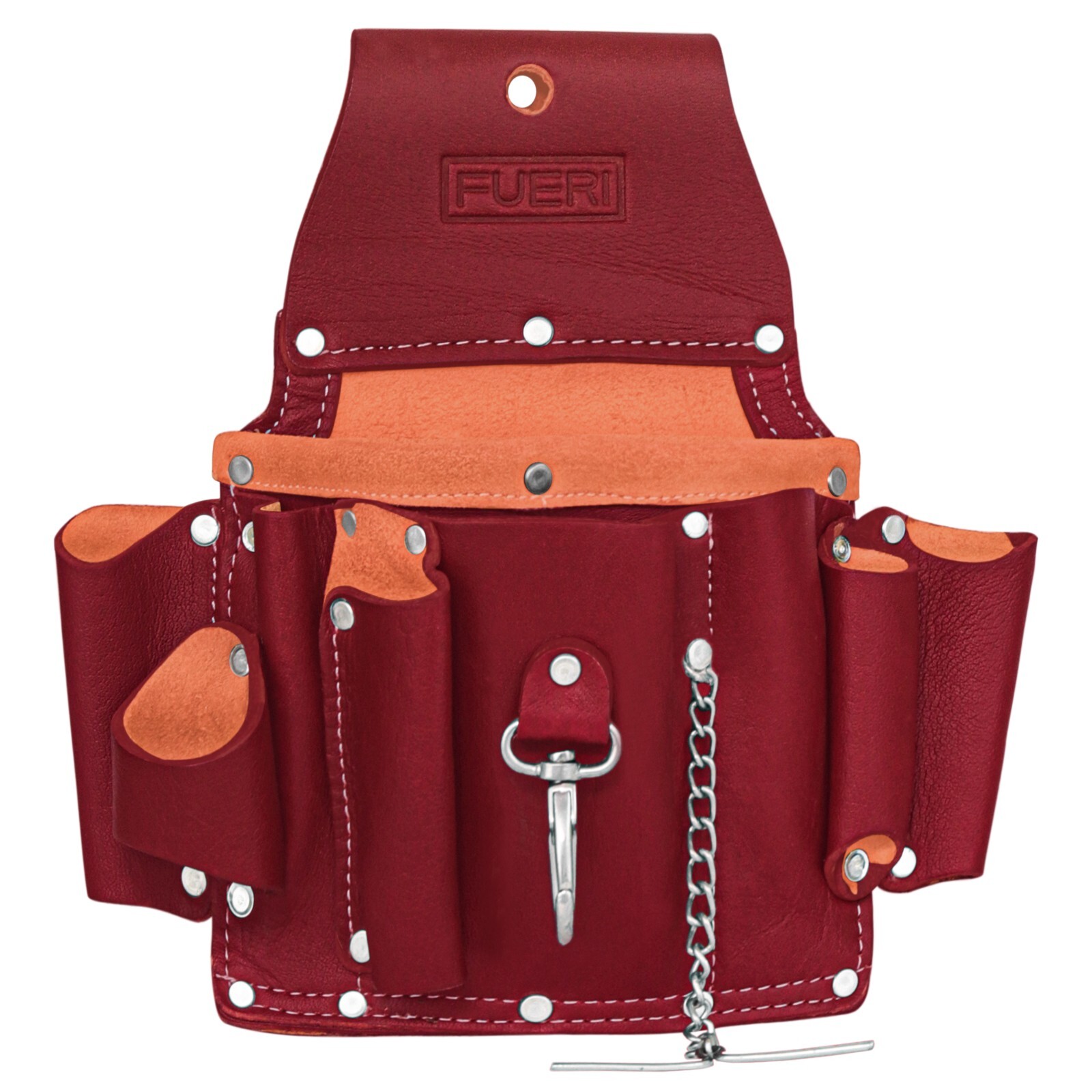 FUERI Professional 5 Pocket Electrician Tool Pouch | Premium Leather Carpenter’