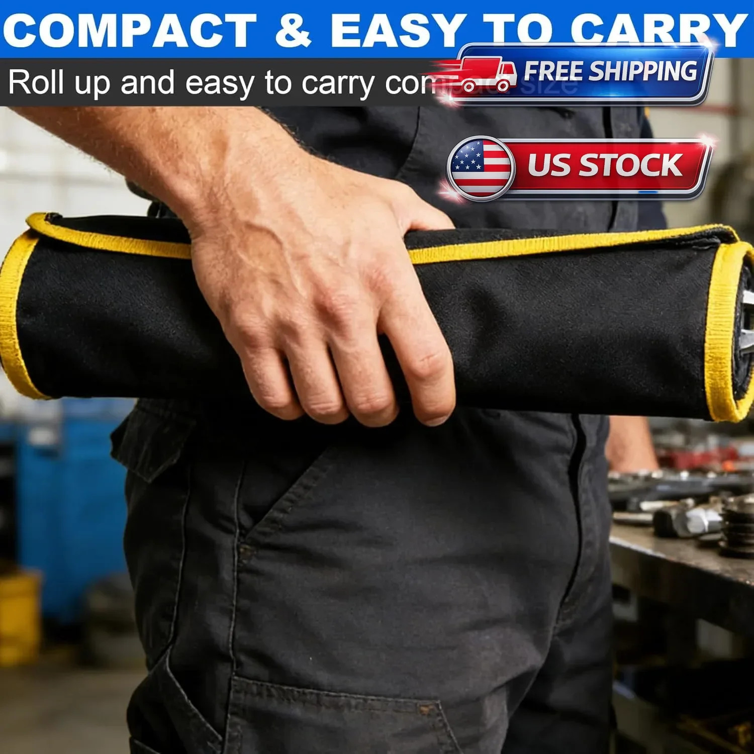 Tool Pouch, Roll-Up Storage Bag for Hand Tools & Wrenches