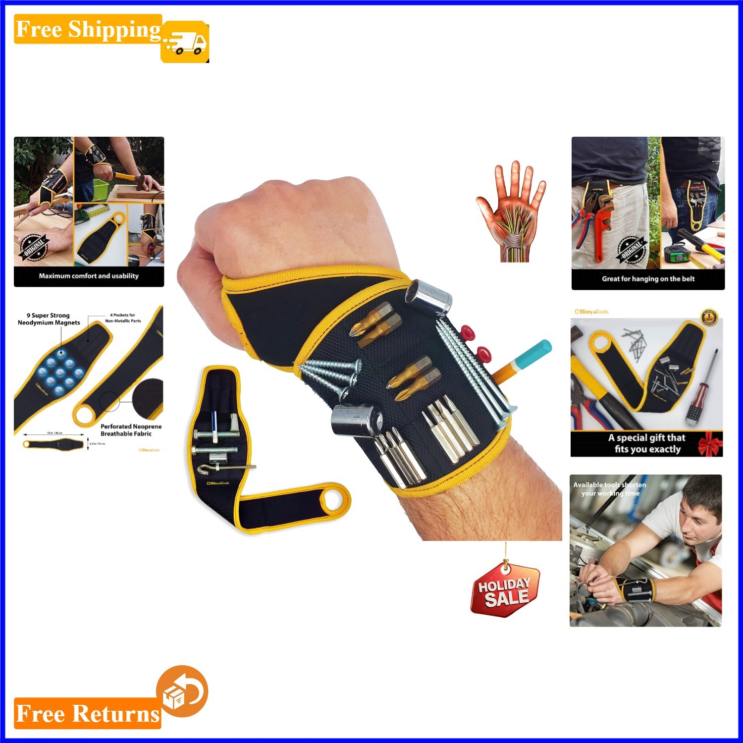 Lightweight Magnetic Tool Wristband – Perfect for Home Improvement Enthusiasts
