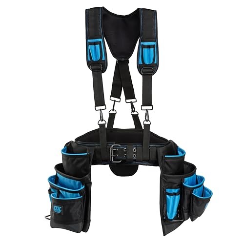 Pro Nylon Framing Tool Belt with Suspenders – 1680D Ballistic Nylon Tool Rig