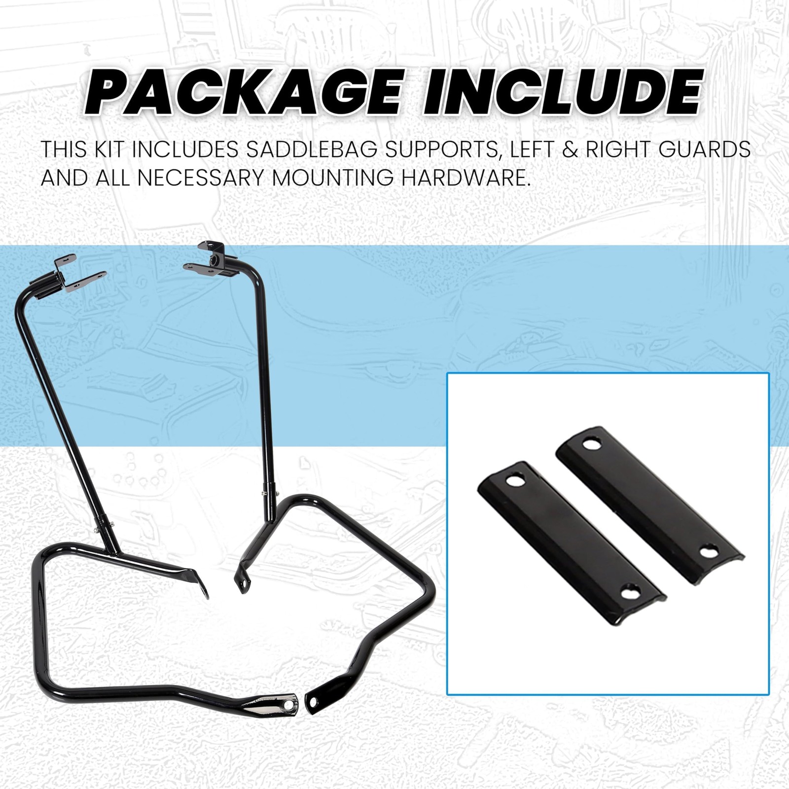 Saddlebag Bracket Guard Bars Compatible with 20142024 Harley Davidson Touring…