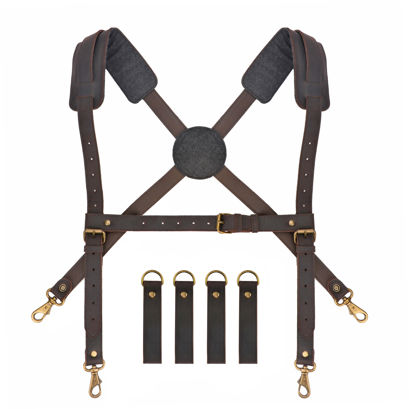 TOURBON Tools Harness Suspender Carpenter Workshop Rig Belt Loop Canvas/Leather