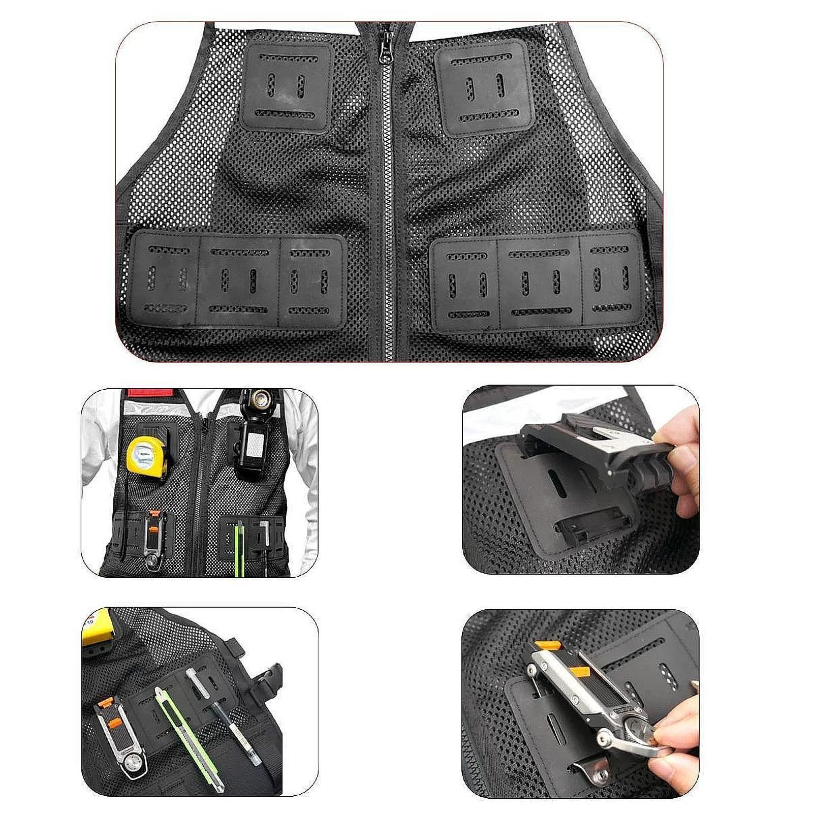 Tool Vest Electrician Maintenance Sturdy High Performance with Pockets Black