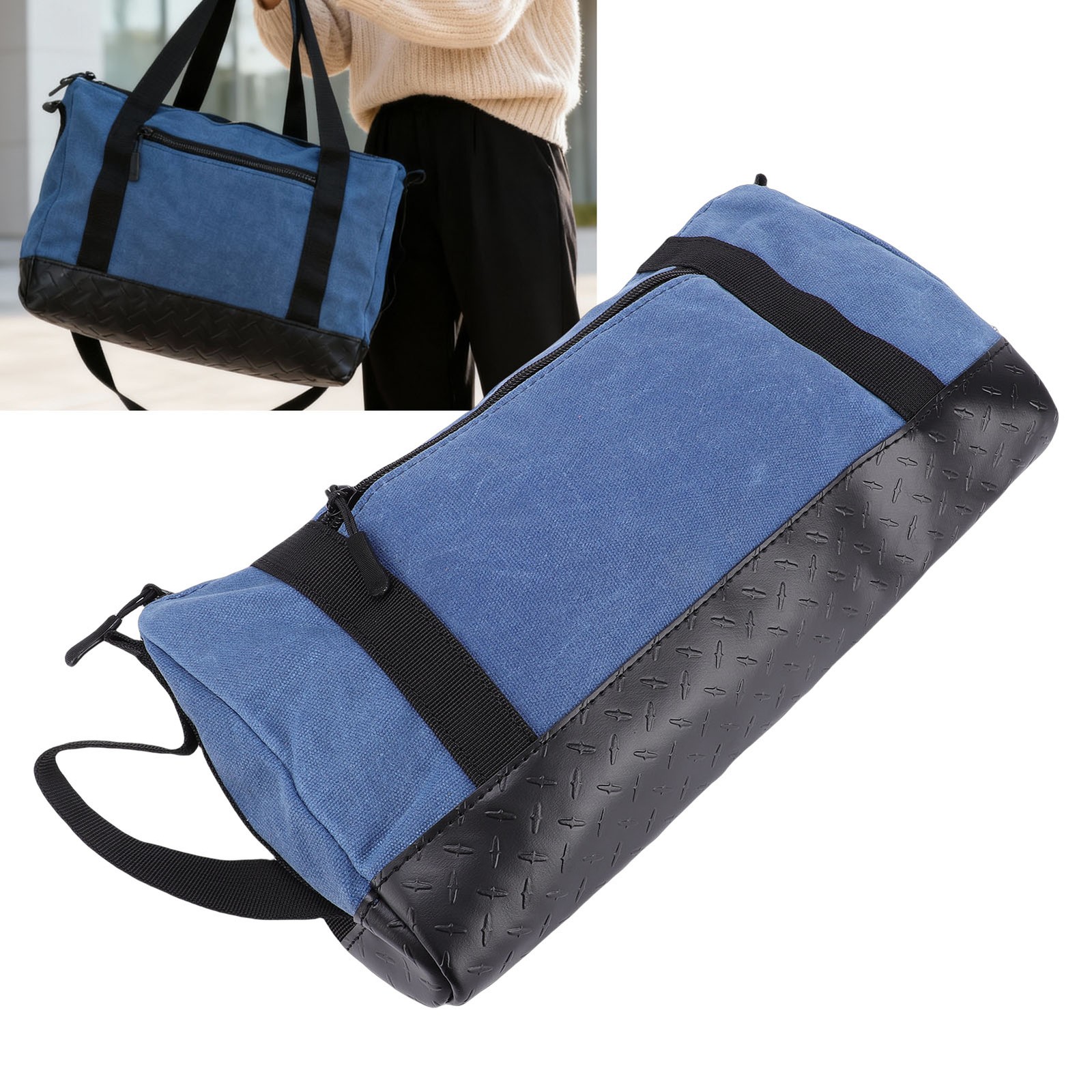 Canvas Wide Mouth Tool Bag Versatile For Gardeners Blue/Black Easy To Use