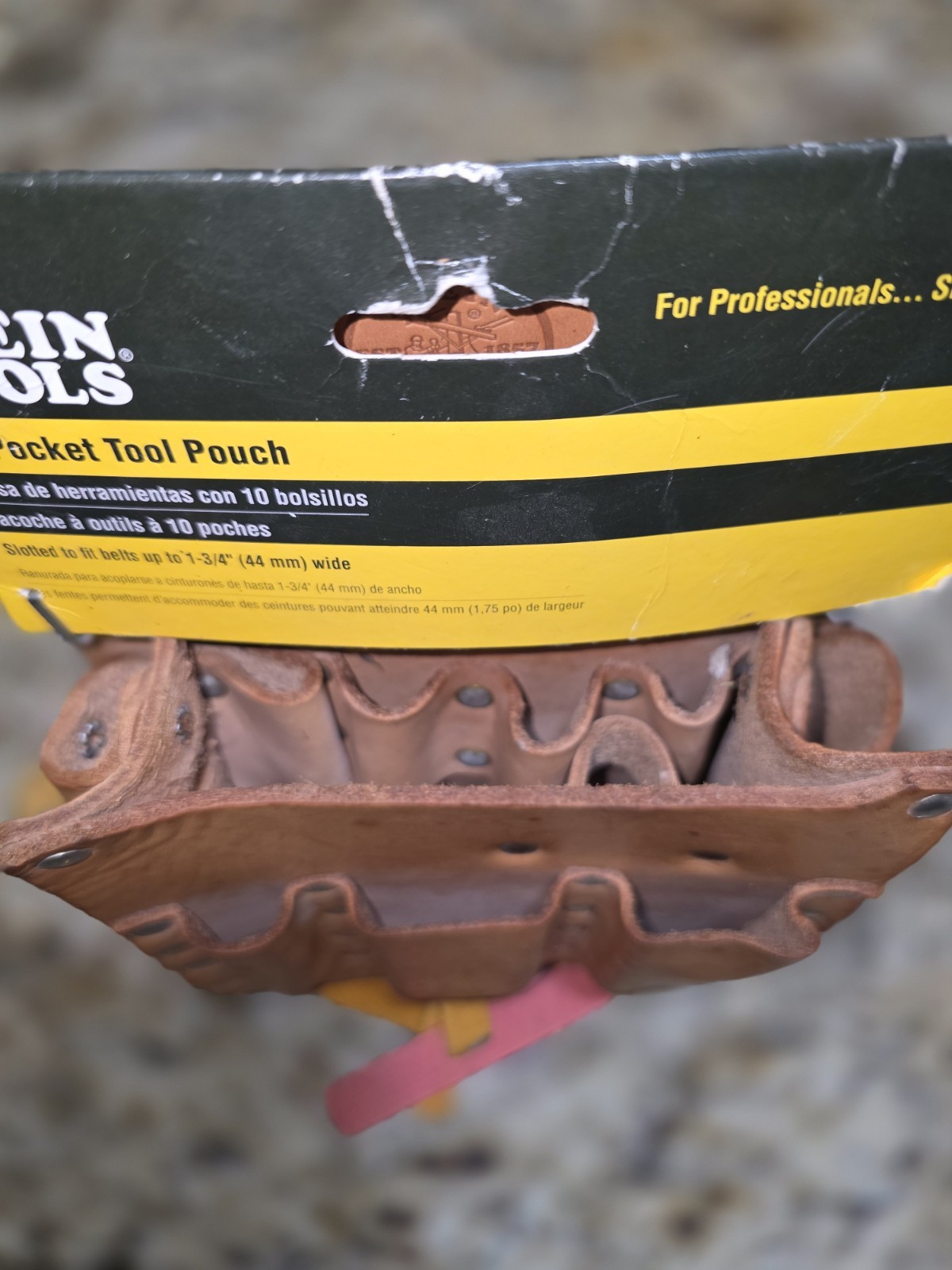 Klein Tools 5190 Tool Pouch Leather Brown 10 Pockets Riveted Slotted